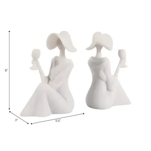 NELLFIELD SET OF 2 WHITE BOOKENDS 8 (IN) 8