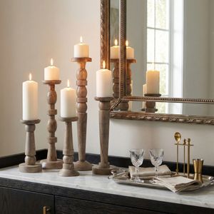 MERCERMOOR SET OF 5 BROWN CANDLESTICK 22 (IN) 2