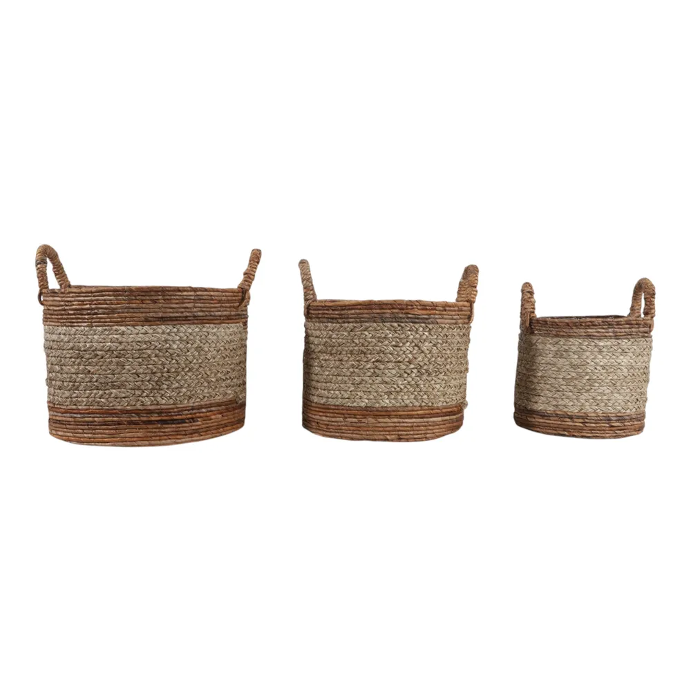 SEFPARK SET OF 3 BROWN BASKETS 17 (IN)