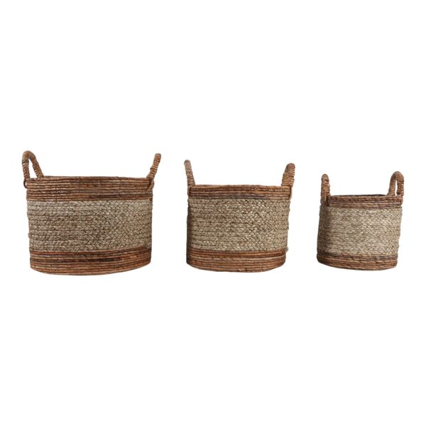 SEFPARK SET OF 3 BROWN BASKETS 17 (IN)