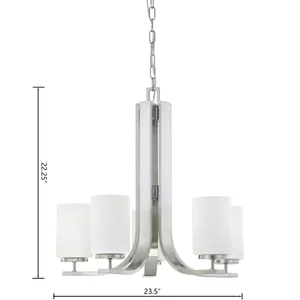 Pendenza 23.5'' Wide 5-Light Chandelier - Brushed Nickel 2