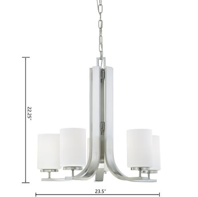 Pendenza 23.5'' Wide 5-Light Chandelier - Brushed Nickel