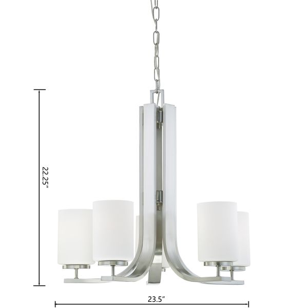 Pendenza 23.5'' Wide 5-Light Chandelier - Brushed Nickel