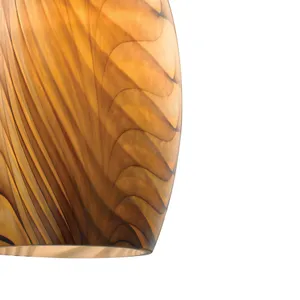 Tidewaters 5'' Wide 1-Light Mini Pendant - Satin Nickel with Amber Glass 4