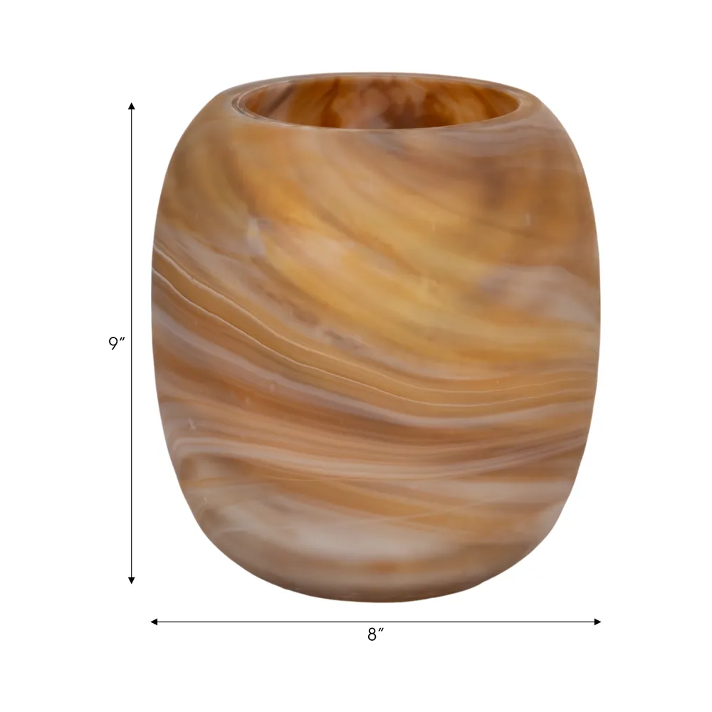 RAEWIND ORANGE GLASS VASE 9 (IN)