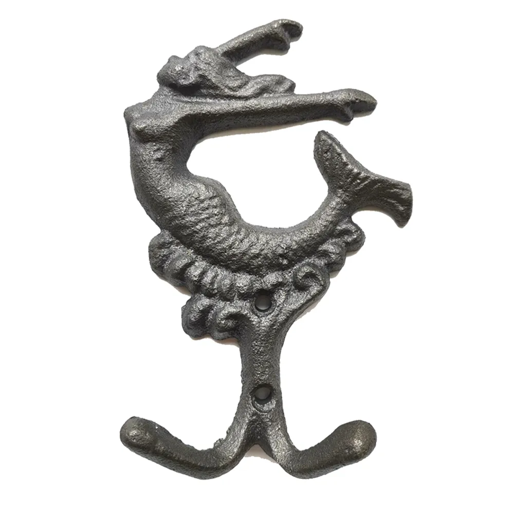 5-1/2" MERMAID DOUBLE HOOK RAW IRON