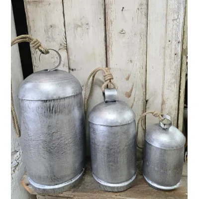 Silver Weathered Welcome Bells Set of 3 - 24in, 16in and 12in