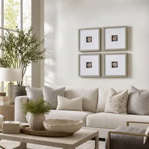 LIEFOAK SET OF 4 WHITE ART 16 (IN) 10