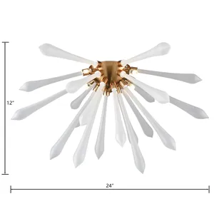 Spiritus 24'' Wide 4-Light Flush Mount - Aged Brass with White 2