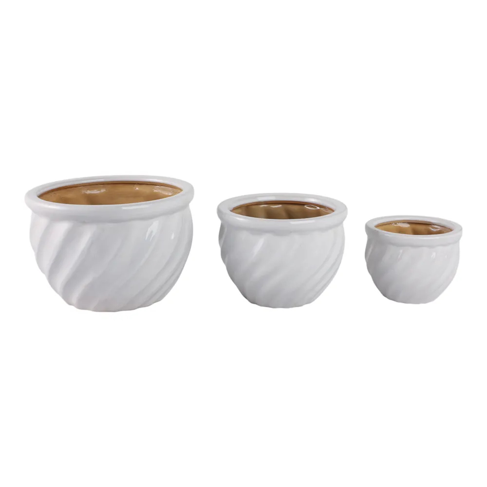 RAYMONDHAVEN SET OF 3 WHITE PLANTER 9 (IN)