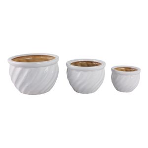 RAYMONDHAVEN SET OF 3 WHITE PLANTER 9 (IN) 5