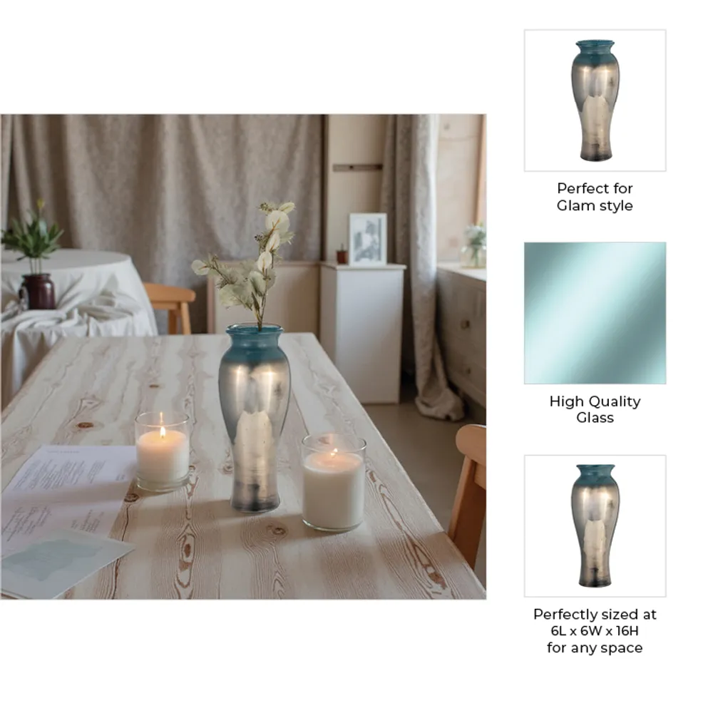 KNOXWICK BLUE GLASS VASE 16 (IN)