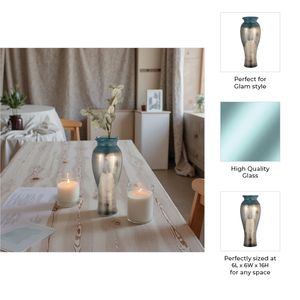 KNOXWICK BLUE GLASS VASE 16 (IN) 11