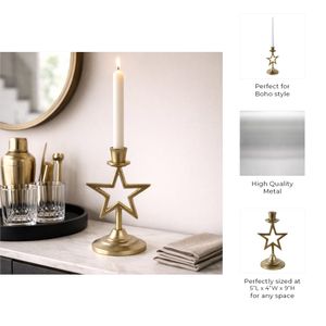 BRICEHAVEN GOLD CANDLE HOLDER 9 (IN) 11