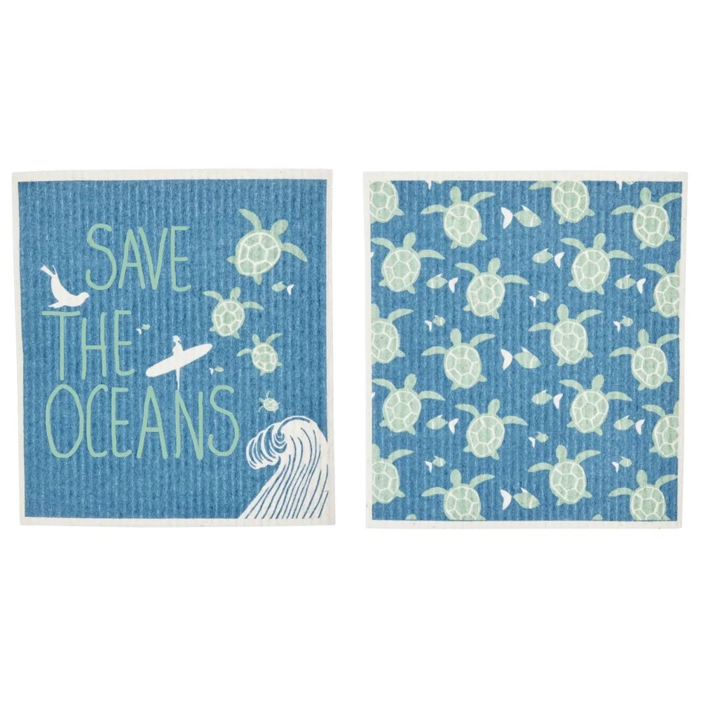 Save The Oceans blu Eco Sponge Cloths (Set of 2)