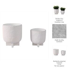 ELDONBROOK SET OF 2 WHITE PLANTER 8 (IN) 9