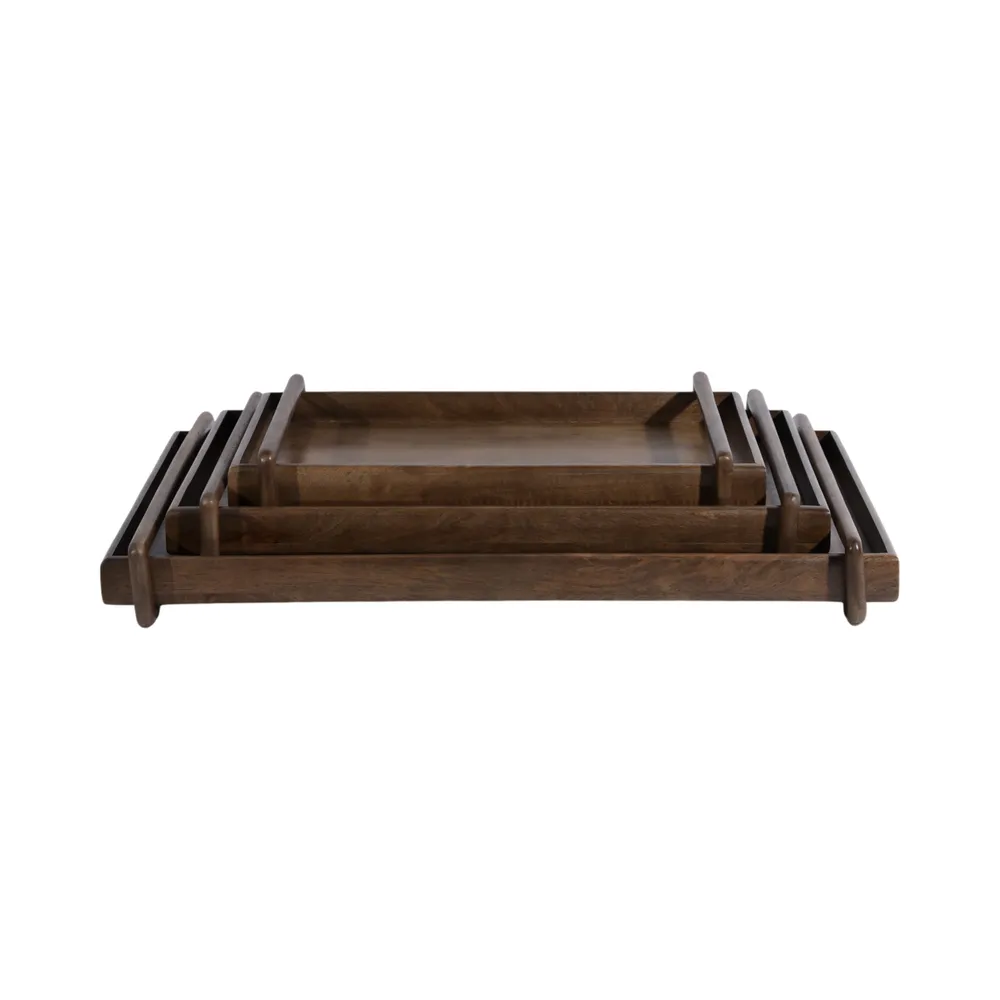 GIFFORDHOLM SET OF 3 BROWN TRAY 3 (IN)
