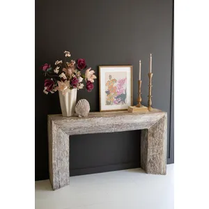 Recycled Whitewashed Wood Console 2
