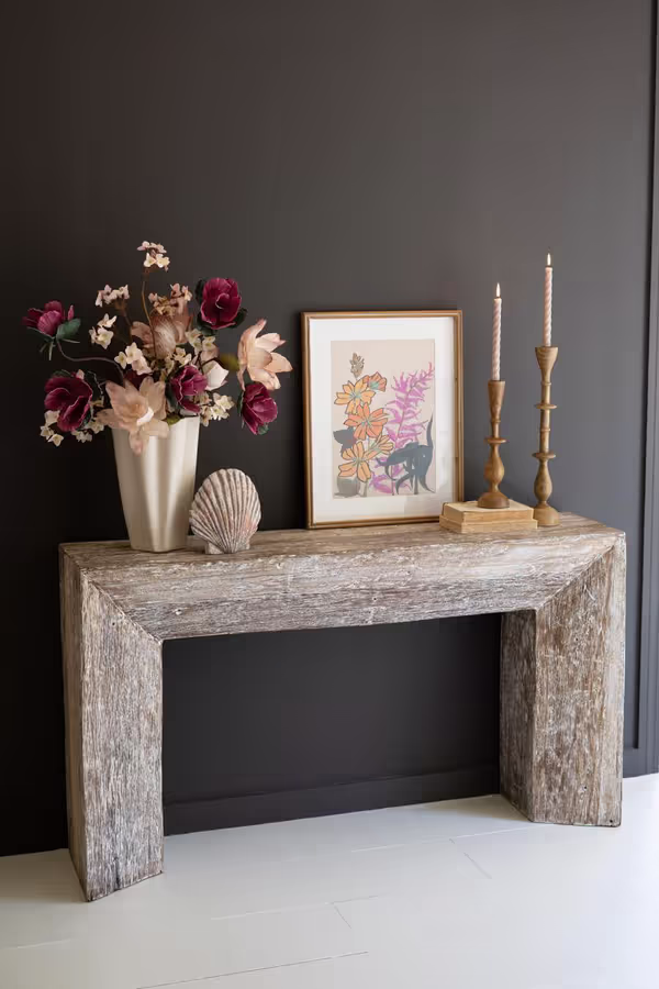 Recycled Whitewashed Wood Console
