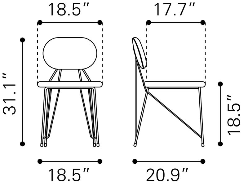 Georges Dining Chair Gray & Gold 10