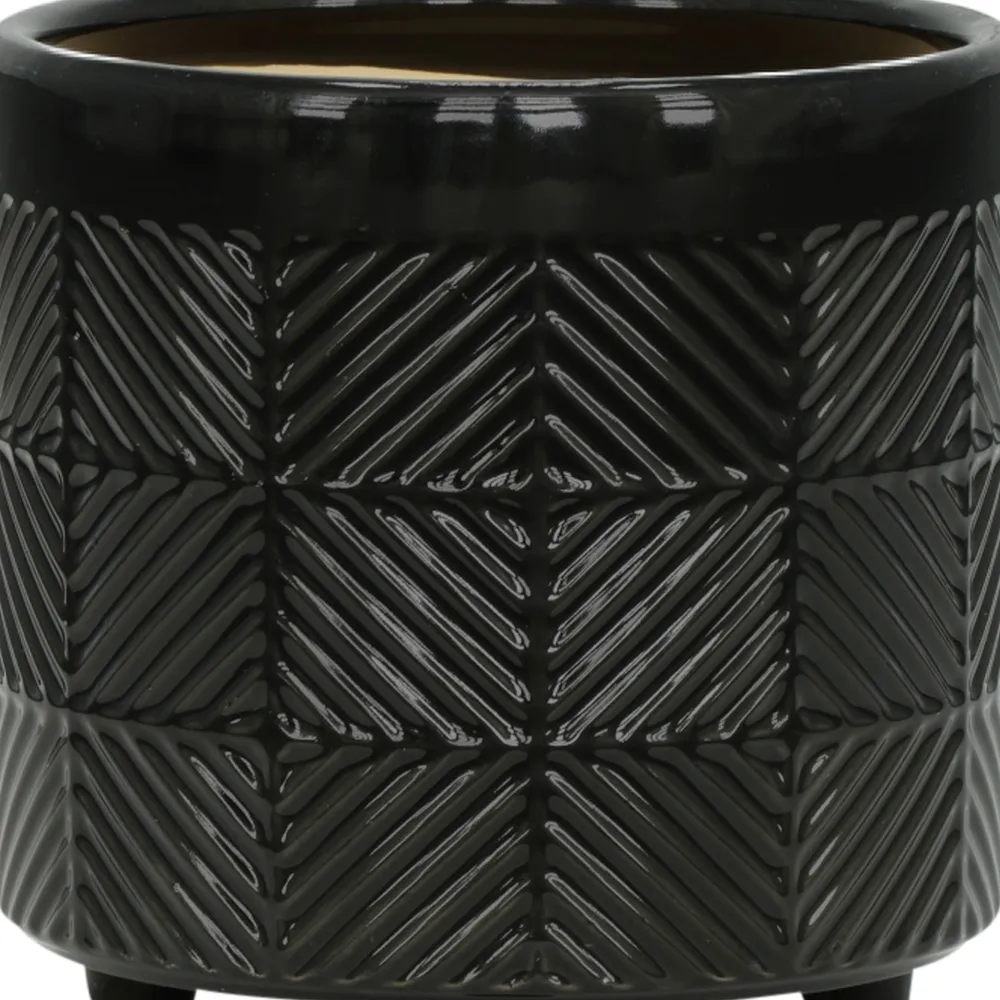 EMMETLAKE SET OF 2 BLACK PLANTER 8 (IN)