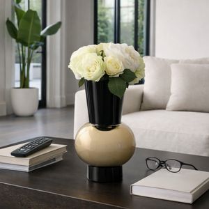 TRENTONMORE BLACK GLASS VASE 12 (IN) 10
