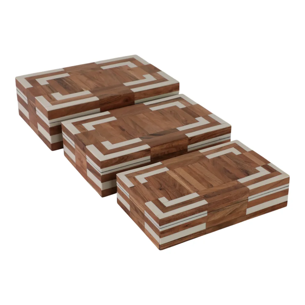 FORRESTCLIFF SET OF 3 IVORY BOXES 4 (IN)