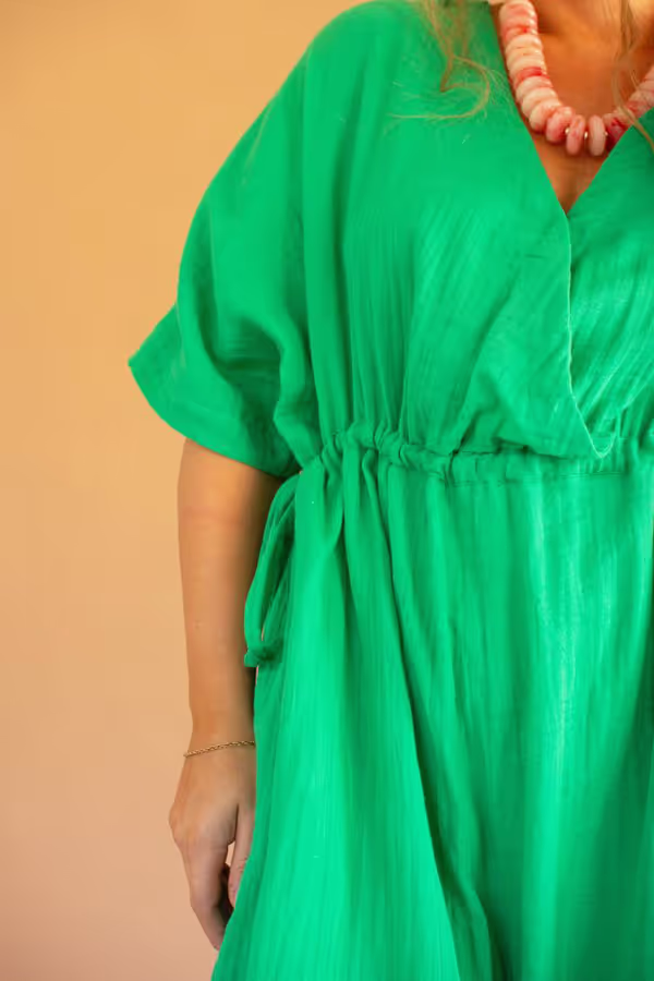 Jumper with Drawstring Waist / Kale