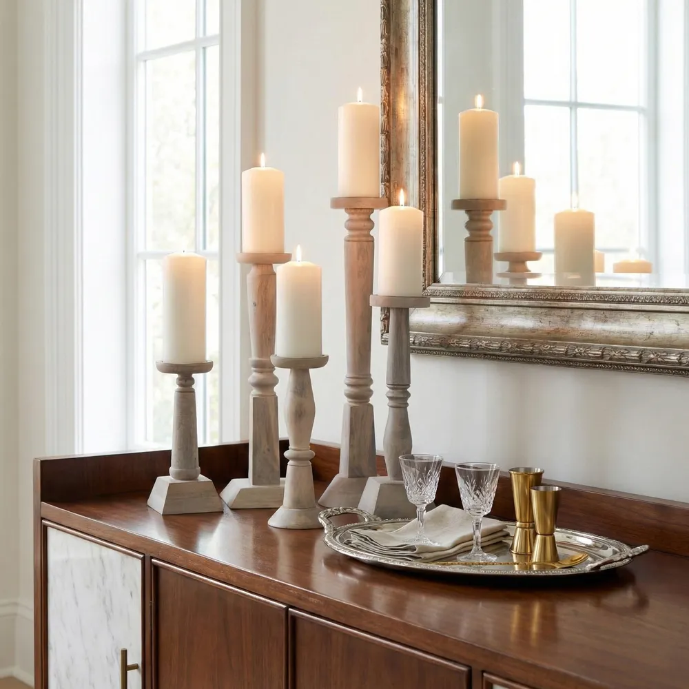 MERCERMOOR SET OF 5 BROWN CANDLESTICK 22 (IN)
