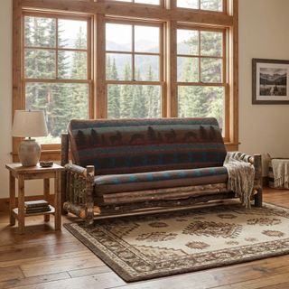 Hickory Log Futon with 8" Inner-Spring Mattress - Able to be fully unassembled
