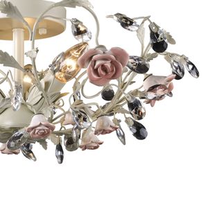 Heritage 17'' Wide 3-Light Semi Flush Mount - Cream 4