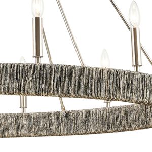 Abaca 48'' Wide 12-Light Chandelier - Polished Nickel 3