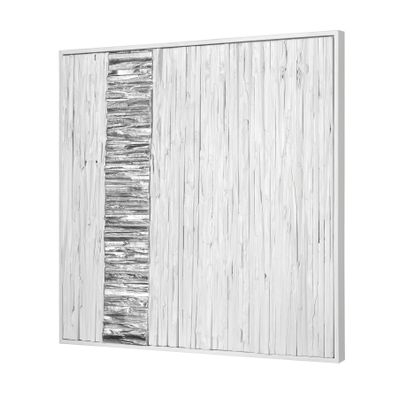 Stripe Wood I Dimensional Wall Art - White