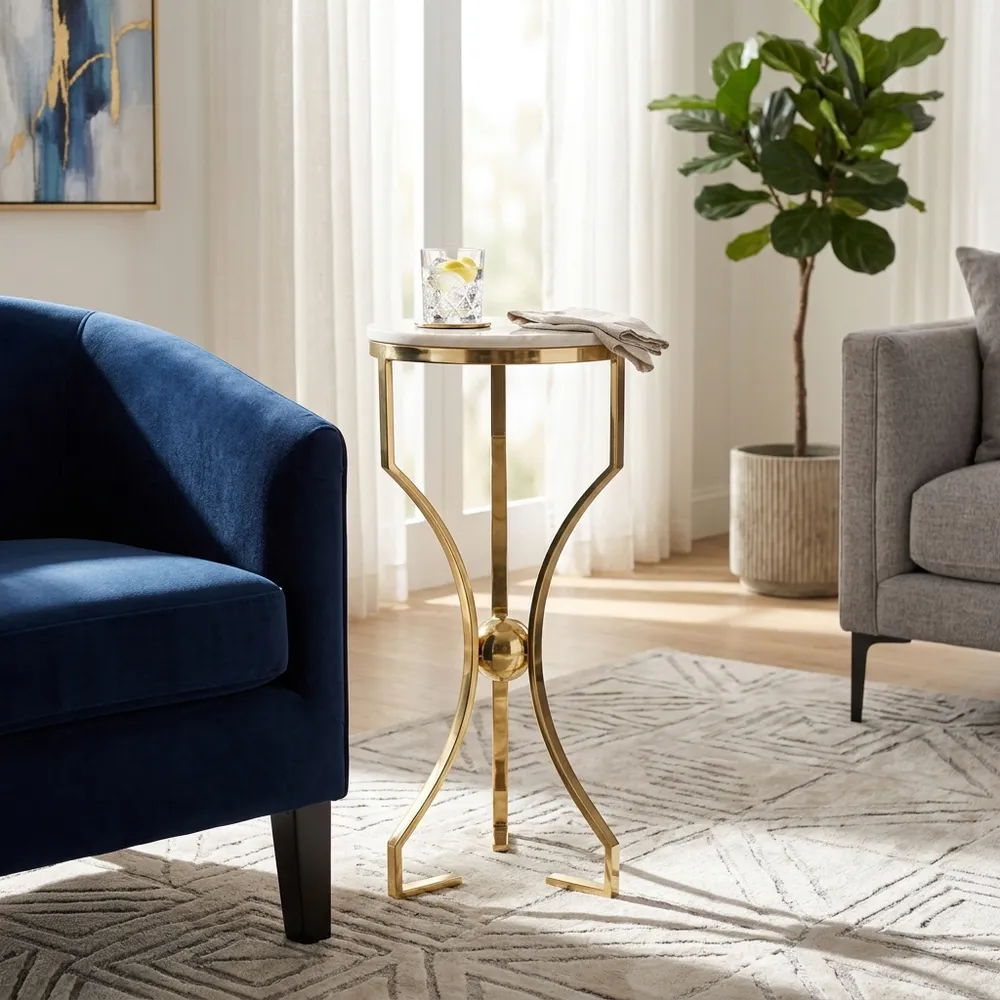 COLVINLAND GOLD ACCENT TABLE 26 (IN)
