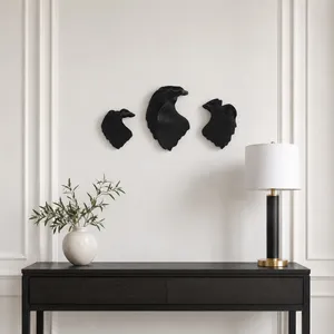 JORDANFORD SET OF 3 BLACK WALL SCULPTURES 11 (IN) 8