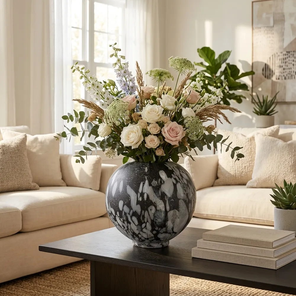 LAYLAHOLM GRAY GLASS VASE 14 (IN)