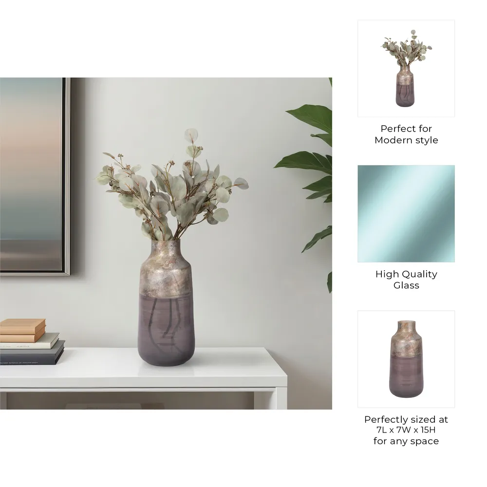 ORIONPARK GRAY GLASS VASE 15 (IN)