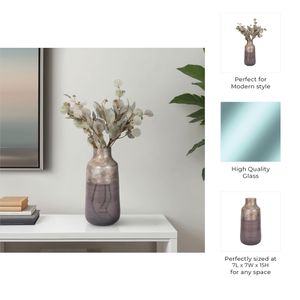 ORIONPARK GRAY GLASS VASE 15 (IN) 10