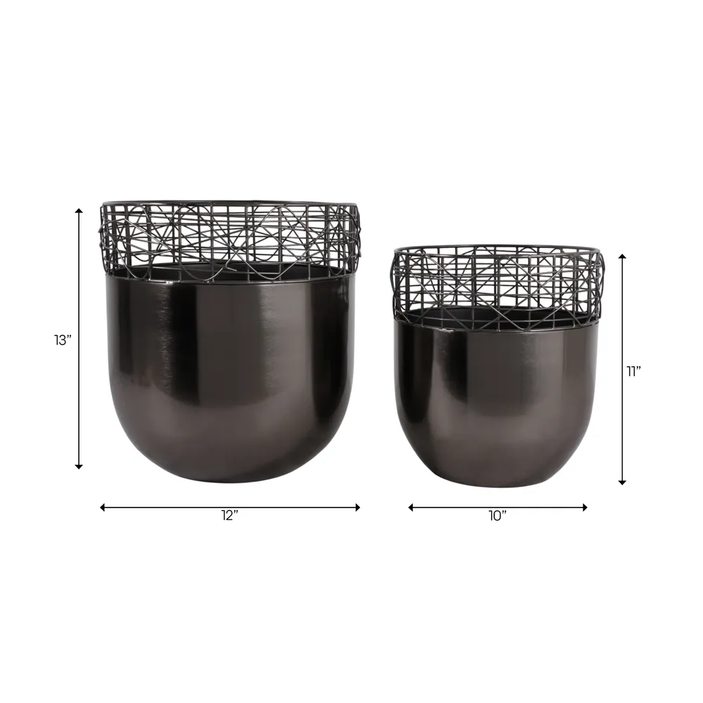 LEONAWELL SET OF 2 GRAY PLANTER 13 (IN)