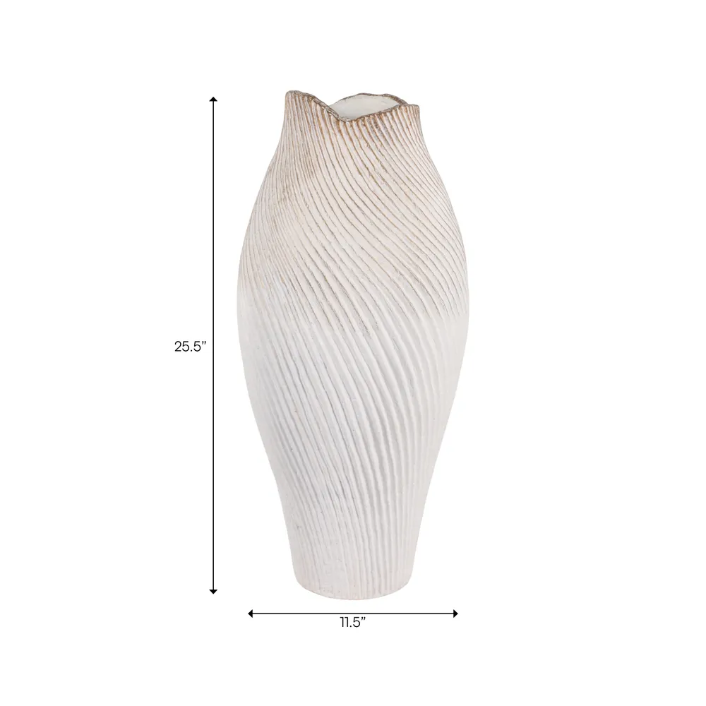 DENNINGLAND WHITE VASE 26 (IN)