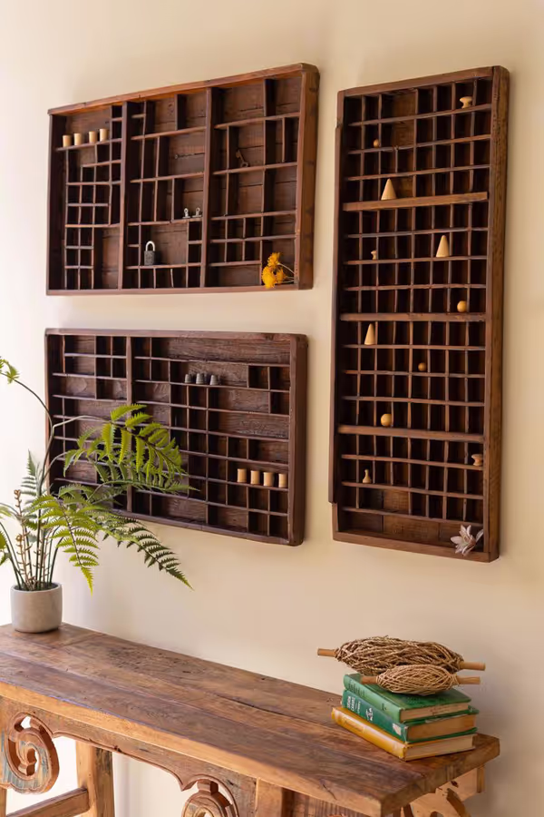 Antique Wooden Printer's Tray