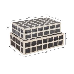 GREERCREST SET OF 2 BROWN BOXES 3 (IN) 8