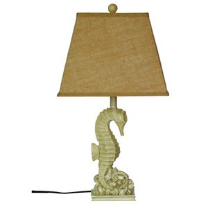 26" SEAHORSE TABLE LAMP W/SHADE 1