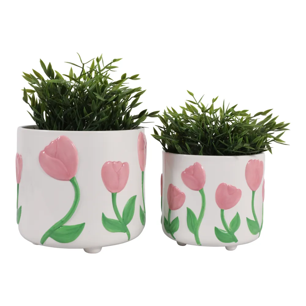 GARTONDALE SET OF 2 PINK PLANTER 8 (IN)
