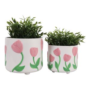 GARTONDALE SET OF 2 PINK PLANTER 8 (IN) 3