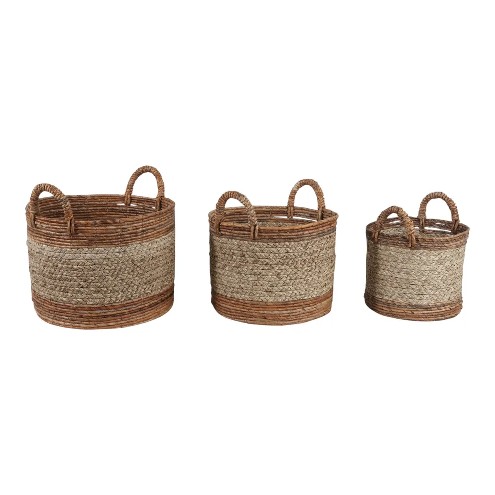SEFPARK SET OF 3 BROWN BASKETS 17 (IN)
