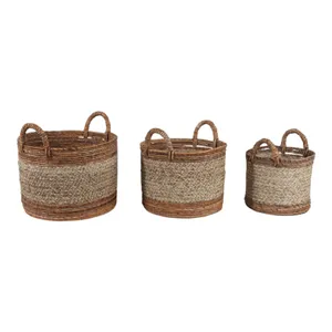 SEFPARK SET OF 3 BROWN BASKETS 17 (IN) 2