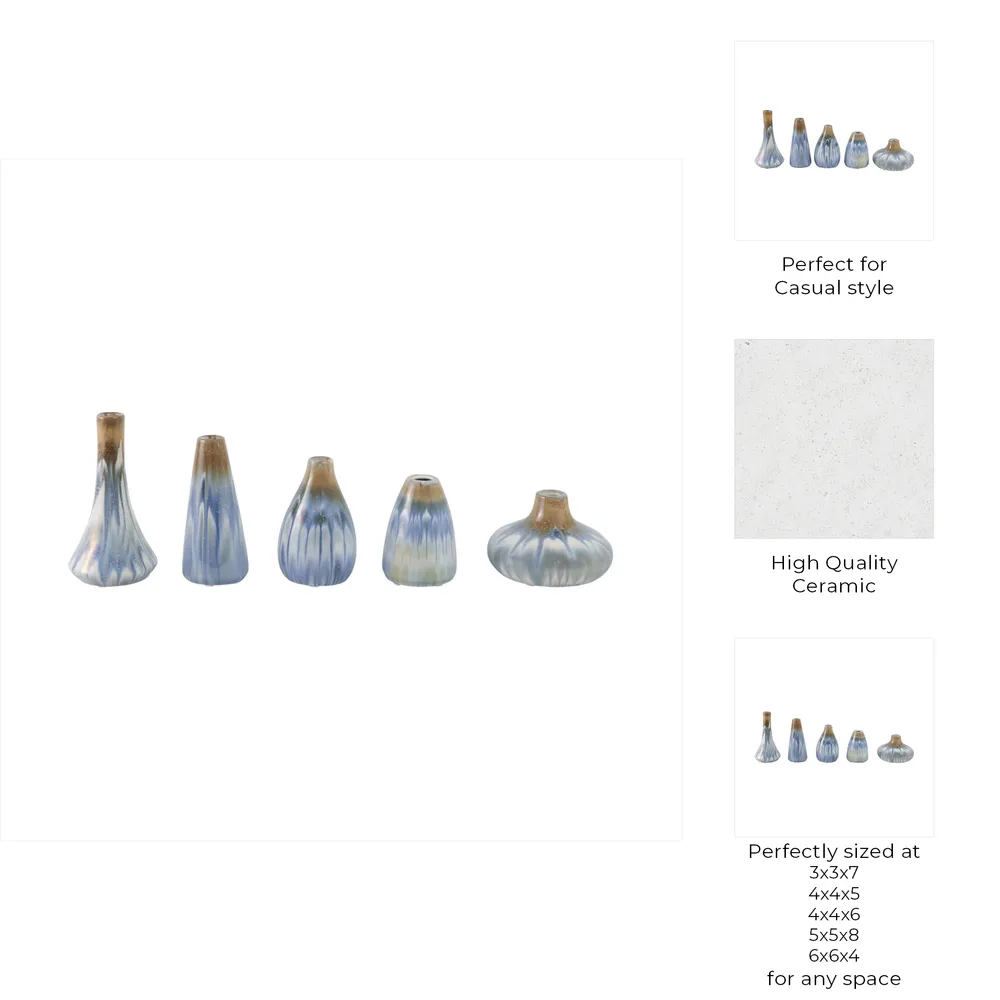 PAXTON SET OF 5 IVORY VASES 8 (IN)