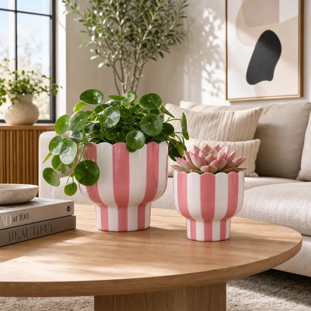 HARDYGROVE SET OF 2 PINK PLANTER 7 (IN)