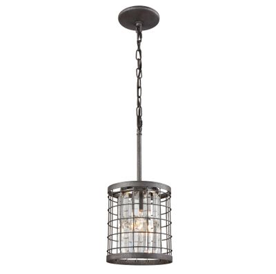 Nadina 7″ Wide 1-Light Mini Pendant - Silverdust Iron